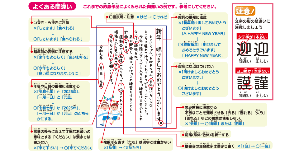 年賀状を書く上でのよくある間違い