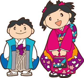 七五三の男の子と女の子